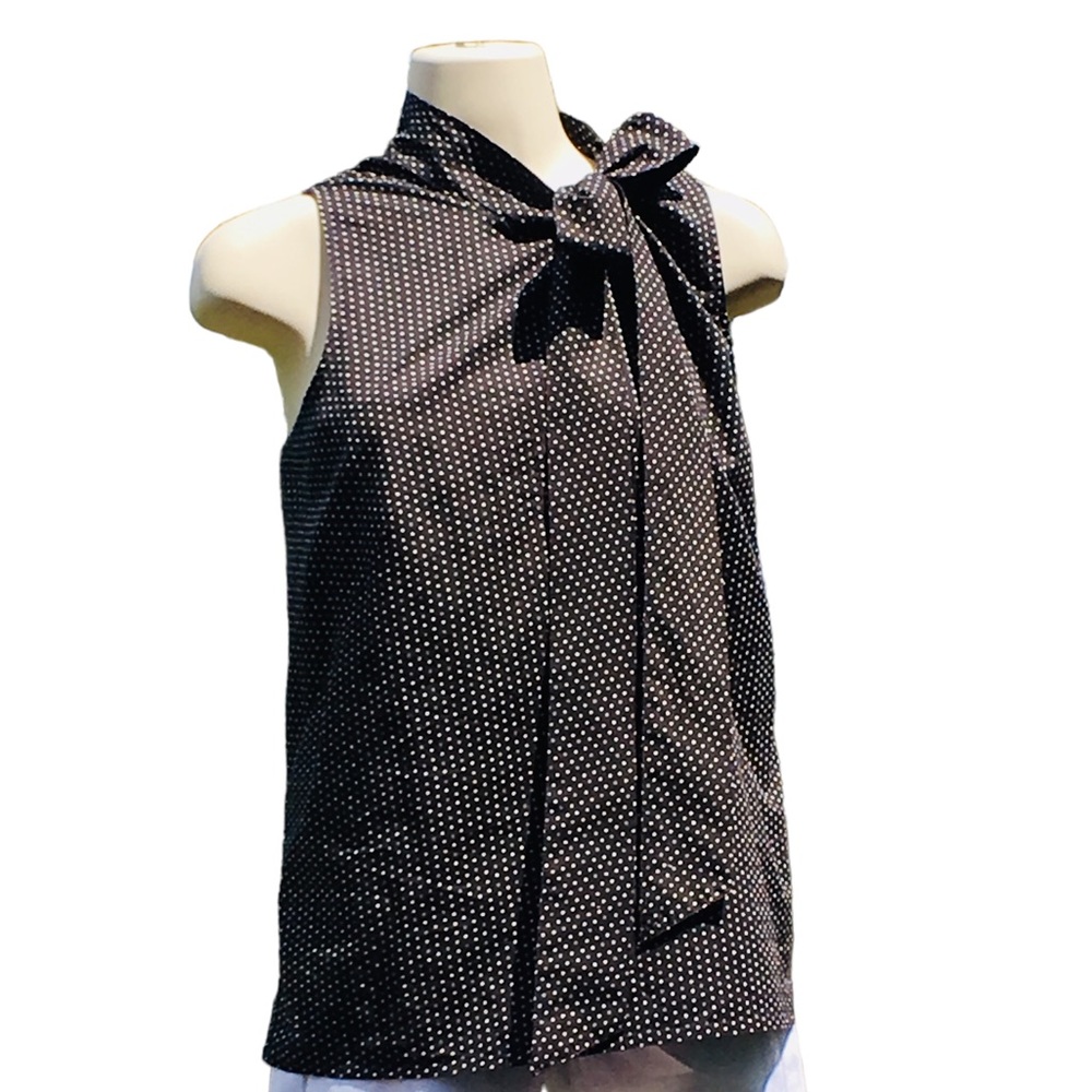 ♥️Great Versatile Tie Neck Top size L (168)